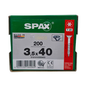 Tornillo Spax Universal 3.5 X 40 Caja 200 Pzs T20 Cuerda Parcial