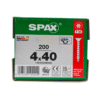 Tornillos Spax Universal 4 X 40 Caja 200 Pzs T20 Cuerda Corrida
