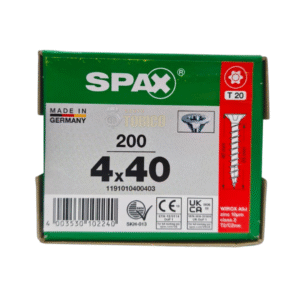Tornillos Spax Universal 4 X 40 Caja 200 Pzs T20 Cuerda Corrida