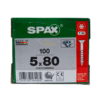 Tornillos Spax Universal 5 X 80 Caja 100 Pzs T20 Cuerda Parcial