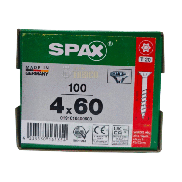 Tornillos Spax Universal 4 X 60 Caja Con 100 Piezas T20
