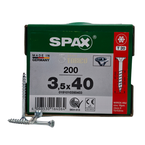 Tornillo Spax Universal 3.5 X 40 Caja 200 Pzs T20 Cuerda Parcial - Imagen 5