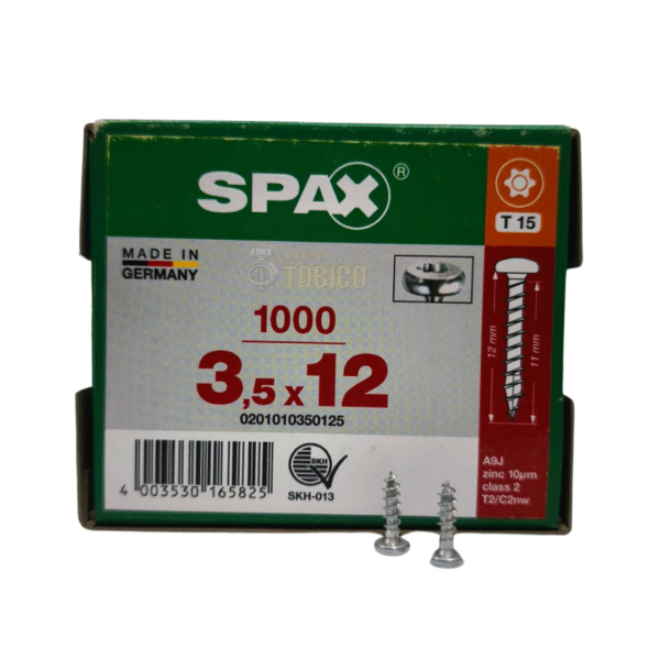 Tornillos Spax Para Fijar Herrajes 3.5 X 12 Caja 1000 Piezas - Imagen 3