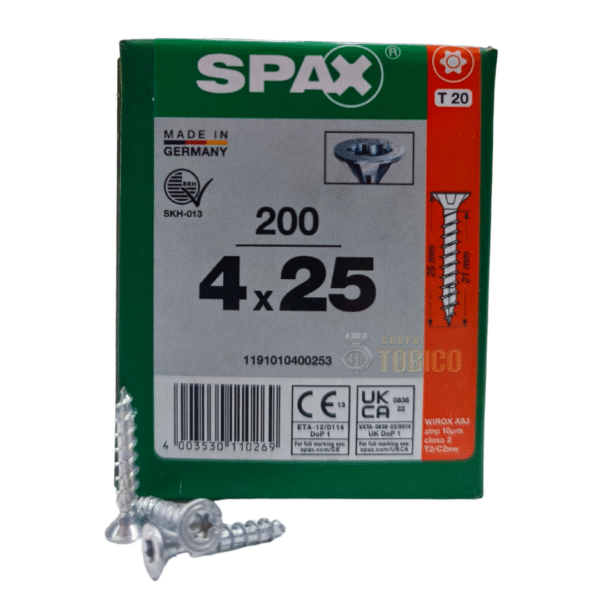 Tornillos Spax Universal 4 X 25 Caja Con 200 Piezas T20 - Imagen 3