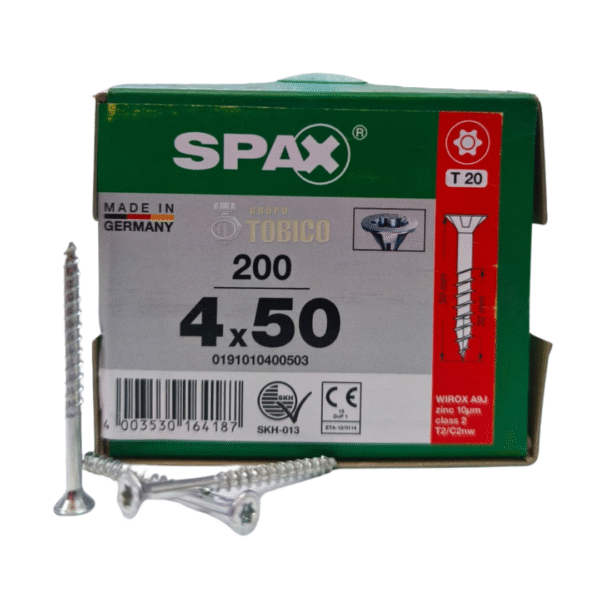 Tornillos Spax Universal 4 X 50 Caja 200 Pzs T20 Cuerda Parcial - Imagen 2
