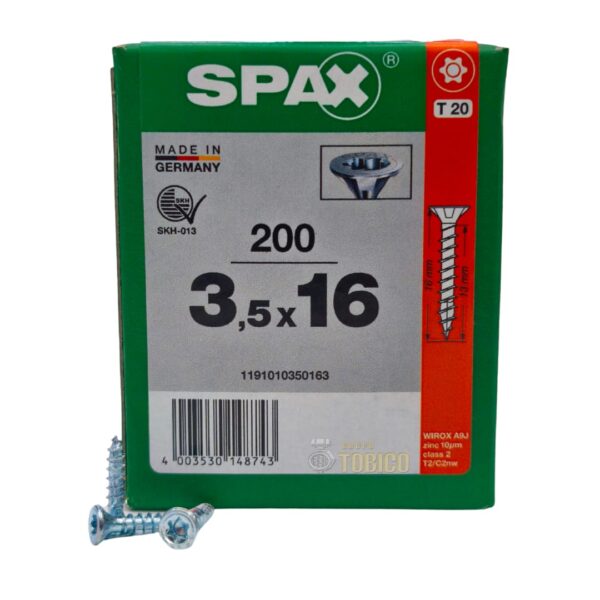 Tornillo Spax Universal 3.5 X 16 Caja Con 200 Piezas T20 - Imagen 2