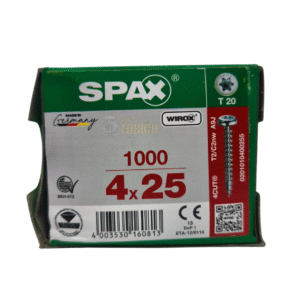 Tornillos Spax Para Fijar Herrajes 4 X 25 Caja 1000 Piezas