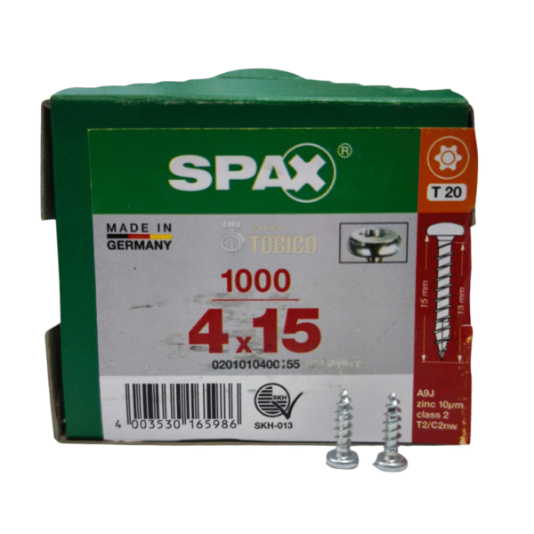 Tornillos Spax Para Fijar Herrajes 4 X 15 Caja 1000 Piezas - Imagen 2