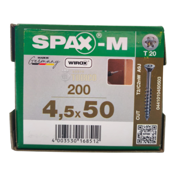 Tornillos Spax-m 4.5 X 50 Caja de 200 Tornillos Para Mdf