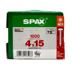Tornillos Spax Para Fijar Herrajes 4 X 15 Caja 1000 Piezas