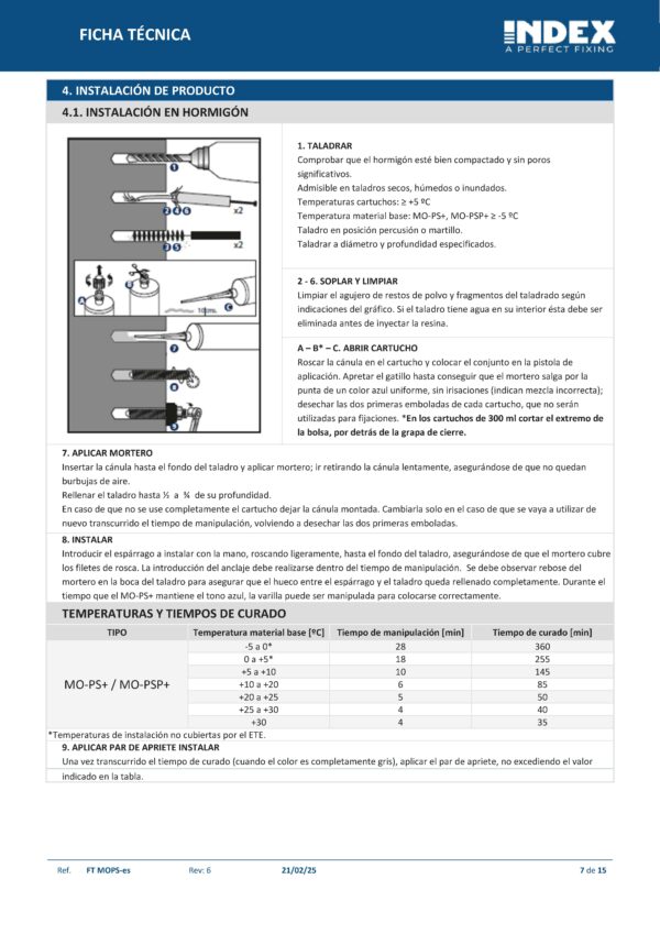 Anclaje Químico Index Polyester Plus Sin Estireno Mo-ps+ - Imagen 10