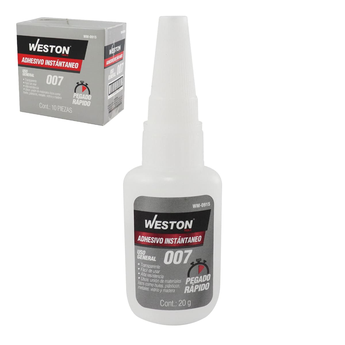 Adhesivo Instantáneo 007 Transparente 20g "WESTON" - Imagen 4
